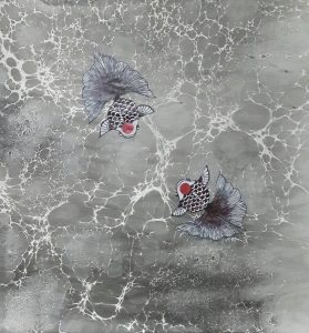 悠游-80cmx68cm-彩墨宣紙