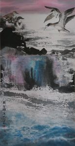 海角－樂園-138x69cm-彩墨紙本