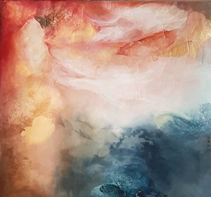 海邊的黃昏-74x71cm