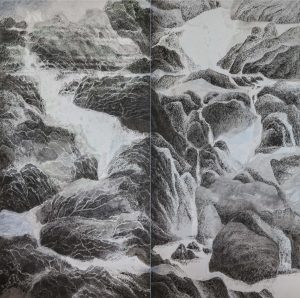 青山賦二分之一-2020-180x180cm-彩墨畫布-背面